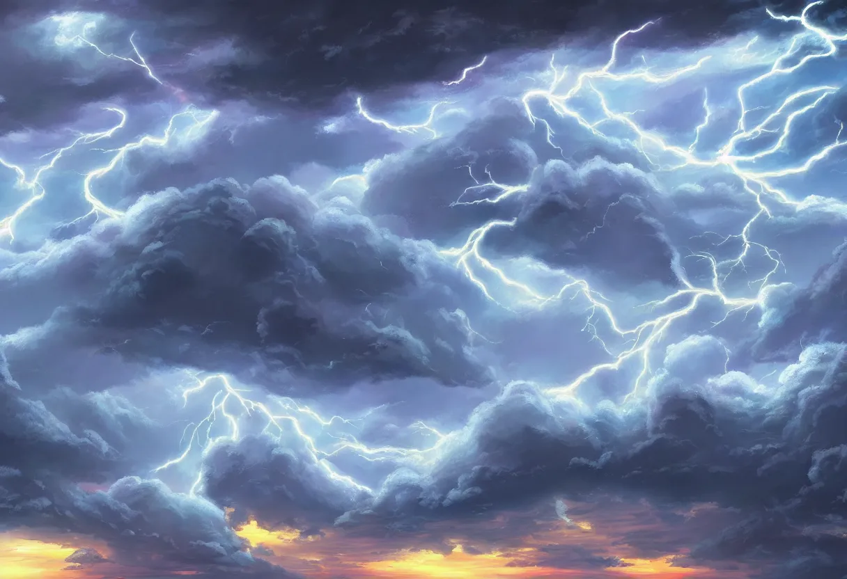 Prompt: a beautiful ultradetailed painting of storm clouds lightning, studio ghibli sunlight, archdaily, wallpaper, highly detailed, trending on artstation