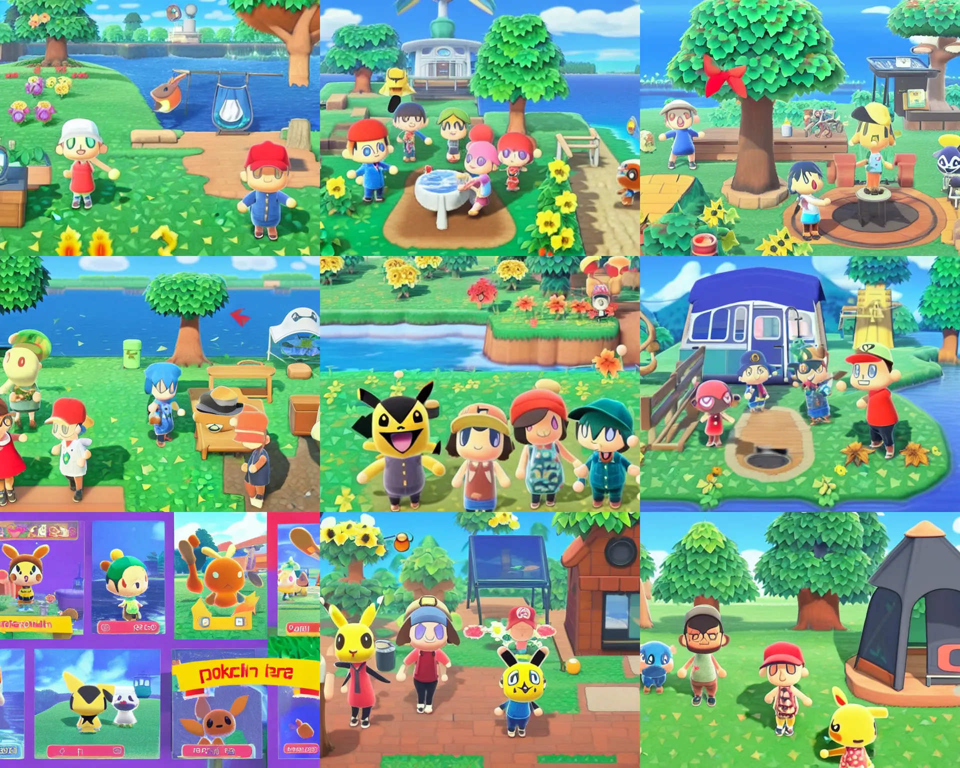 Prompt: pokemon in animal crossing