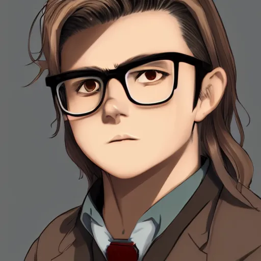 Prompt: picture of my friend ty ( he has long hair and glasses and is white and blond and has zits on his forehead and is clean shaven and young ) anime picture