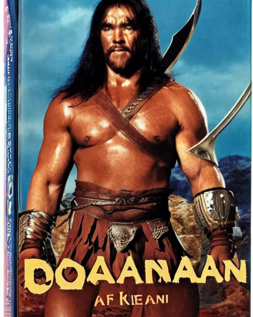 Prompt: 'Conan the Barbarian Adopts a Puppy' blu-ray DVD case still sealed in box, ebay listing