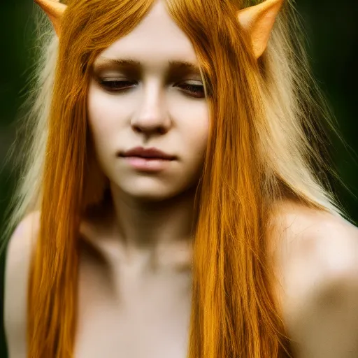 Image similar to !dream a beautiful portrait of a forest elf, golden hair, 8k, photography - s 150