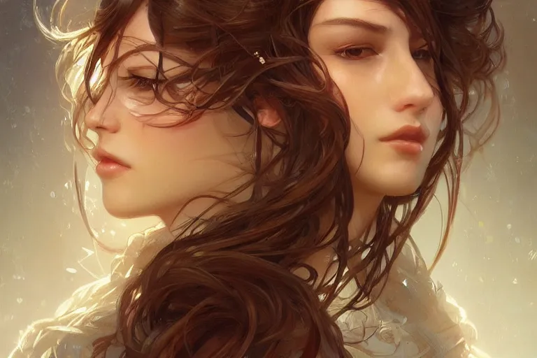 Prompt: beautiful girl, intricate, elegant, highly detailed, digital painting, artstation, concept art, smooth, sharp focus, beautiful face, beautilful eyes, illustration, art by artgerm and greg rutkowski and alphonse mucha