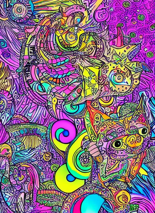 Image similar to a bladerunner coloring book by lisa frank