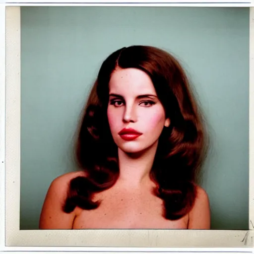 Prompt: lana Del Rey mugshot, 1970s, big hair