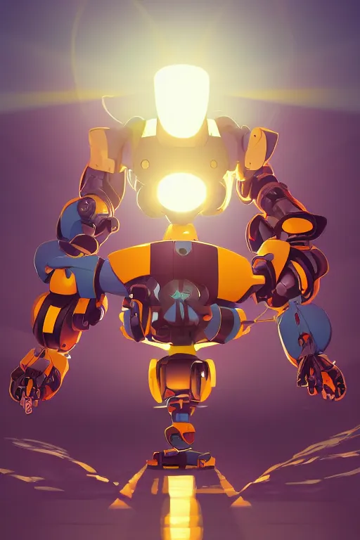 Image similar to metabots medabots medarotto medarot robot minimalist comics, behance hd by jesper ejsing, by rhads, makoto shinkai and lois van baarle, ilya kuvshinov, rossdraws global illumination ray tracing hdr radiating a glowing aura