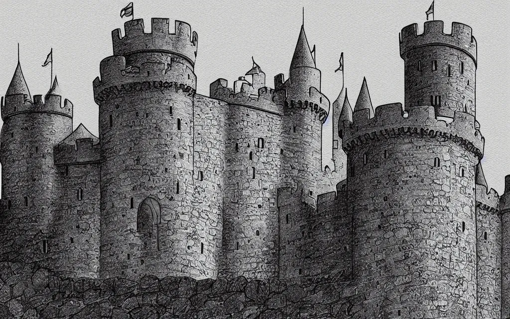 Image similar to a boring old castle illustration