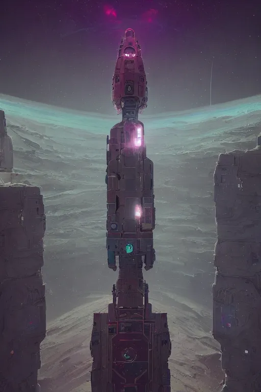 Image similar to ancient space sentinel . intricate artwork by beeple. third person, beautiful, full view, cinematic lighting, octane render, trending on artstation, greg rutkowski very coherent symmetrical artwork. cinematic, hyper realism, high detail, octane render, 8k