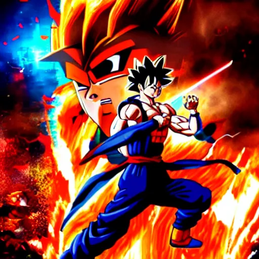 Image similar to film still of goku in the new action movie, 4 k