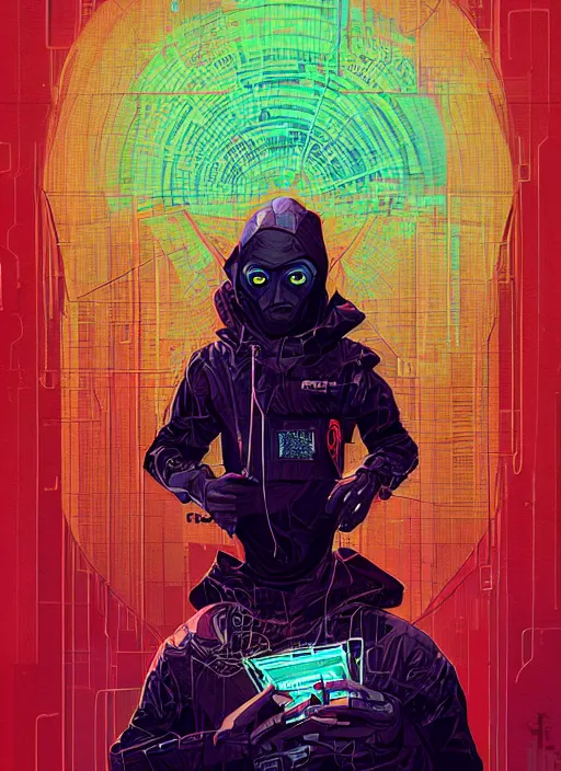 Image similar to portrait of gollum as hacker, netrunner cyberpunk, artstation, art by petros afshar, tom whalen, laurie greasley and greg rutkowski and ilya kuvshinov