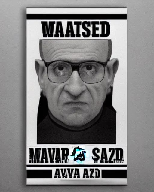 Image similar to avram glazer wanted dead or alive, owner of manchester united football club, wanted poster, bolo poster, pure evil, devils horns, avram glazer, satan, hell, 8 k, symmetry, cinematic lighting