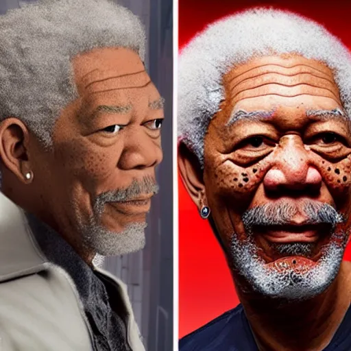 Image similar to morgan freeman as a lego character