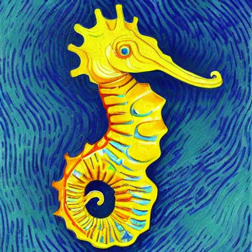 Image similar to seahorse by Vincent van Gogh