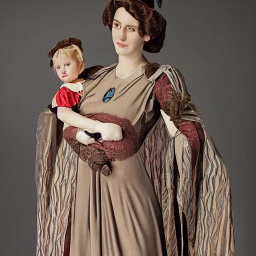 Image similar to jugendstil dress for female darth mother