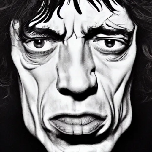 Image similar to mick jagger melting face