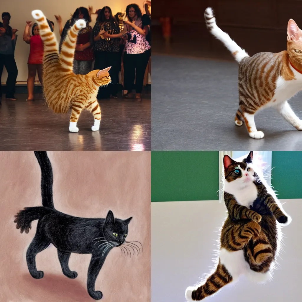 Prompt: a cat dancing