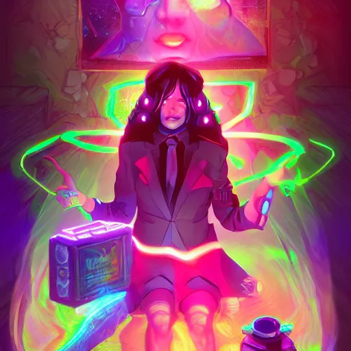 Image similar to skill magic geek inside matrix deepdream radiating a glowing aura stuff loot legends stylized digital illustration video game icon artstation lois van baarle, ilya kuvshinov, rossdraws,