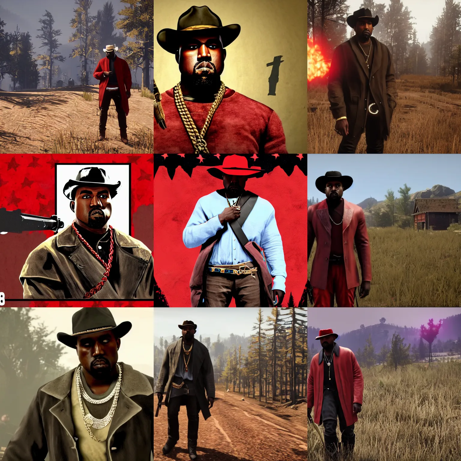 Prompt: kanye in red dead redemption 2, game screenshot