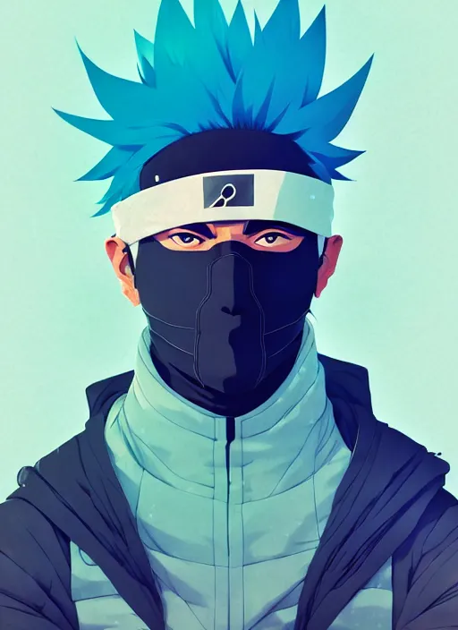 Prompt: portrait of kakashi, artstation winner by victo ngai, kilian eng and by jake parker, by conrad roset, swirly vibrant color lines, winning award masterpiece, fantastically gaudy, aesthetic, octane render, 8 k, hd resolution