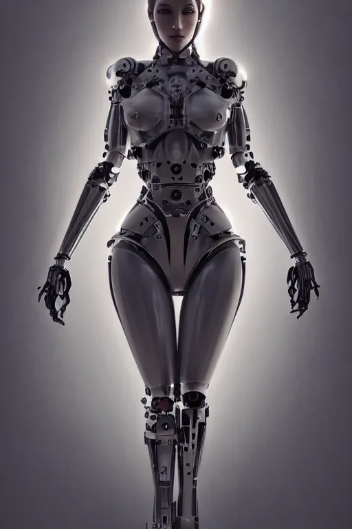 Image similar to Mechanical female android looking, cinematic lighting, intricate, elegant, super highly detailed, art station, concept art, smooth, sharp focus, no blur, no dof, extreme illustration, Unreal Engine 5, Photorealism, HD quality, 8k resolution, cinema 4d, 3D, beautiful, delicate, art by artgerm and greg rutkowski and alphonse mucha and loish and WLOP