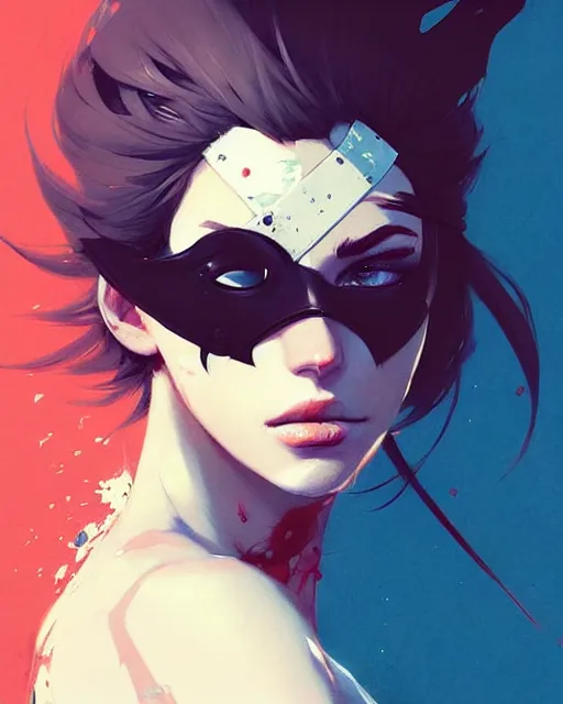 Image similar to a ultradetailed beautiful painting of a stylish woman with an eyepatch, by conrad roset, greg rutkowski and makoto shinkai trending on artstation