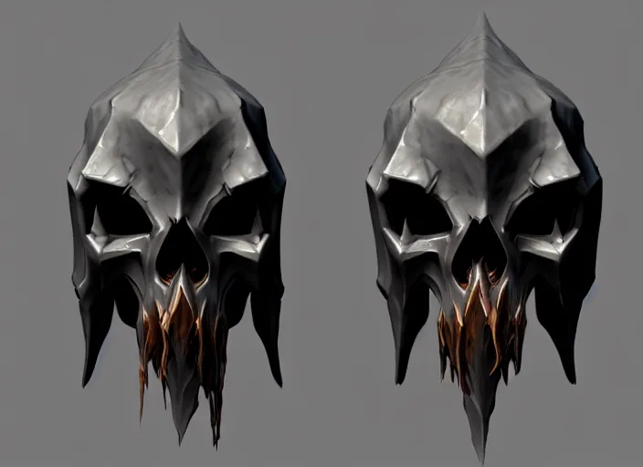 Image similar to hooded wraith skull, stylized stl, 3 d render, activision blizzard style, hearthstone style, darksiders style, dauntless style