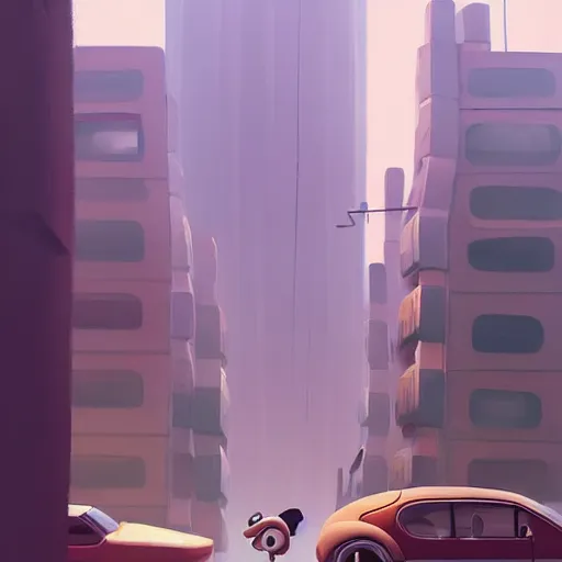 Prompt: goro fujita ilustration sundays hanging out with cars full of a big city, painting by goro fujita, sharp focus, highly detailed, artstation