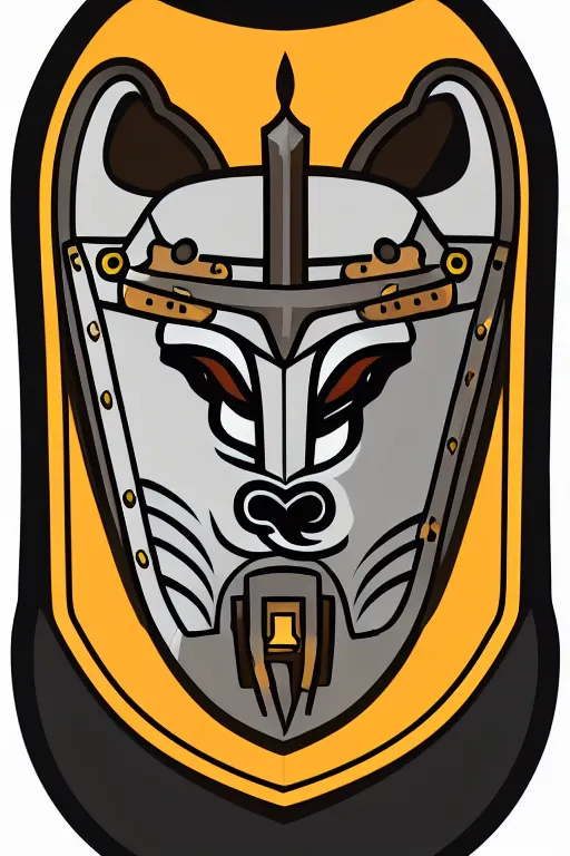 Image similar to Portrait of a lion in a medieval armor, knight, medieval, sticker, colorful, illustration, highly detailed, simple, smooth and clean vector curves, no jagged lines, vector art, smooth