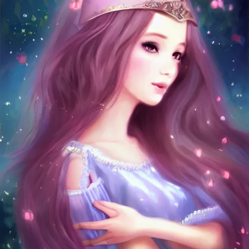 Image similar to realistic beautiful gorgeous natural cute, fantasy, elegant, lovely, princess girl, art drawn full hd, 4 k, highest quality, in artstyle by professional artists wl, kawaii