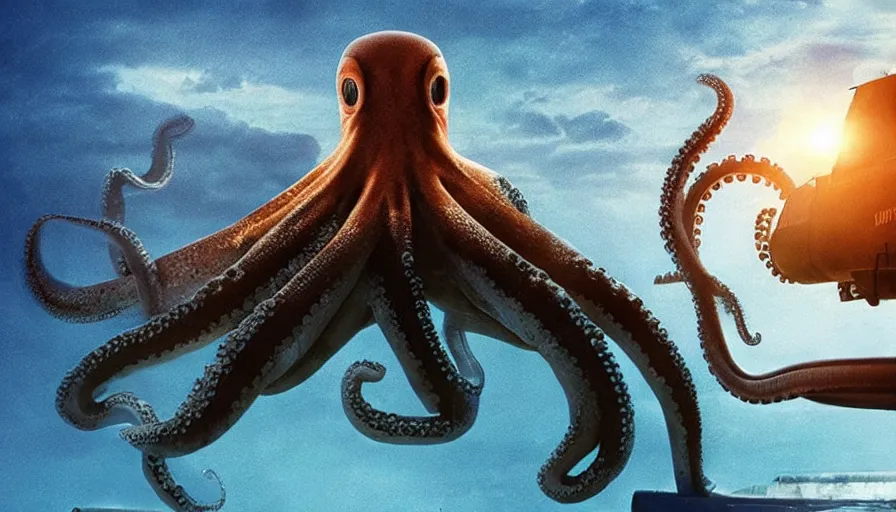 Image similar to Movie about an octopus attacking a nuclear submarine