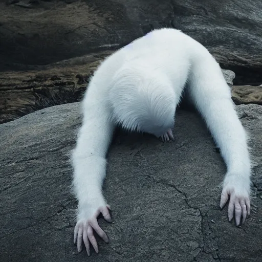 Image similar to color portrait of an albino male by emmanuel lubezki