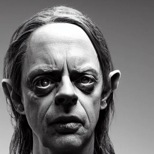 Image similar to Real Stills of Steve Buscemi playing a lord of rings elf in the new upcomming TV show promo ARRIFLEX 435 Camera face closeup