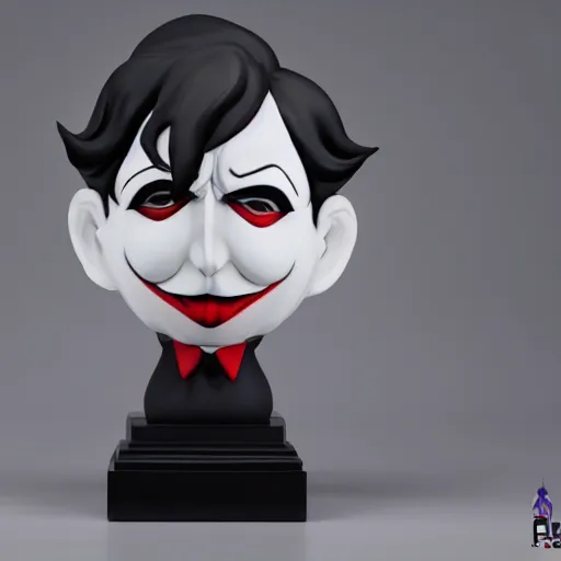 Prompt: joker from persona 5, sculpture by Fernando Botero, photography, 4k high quality