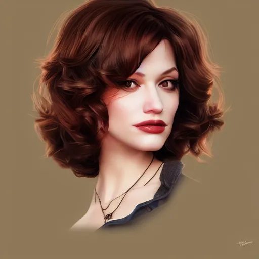 Image similar to a beautiful gina gershon christina hendricks kat dennings dolly parton instagram model by wlop and ilya kuvshinov and artgerm, symmetrical eyes, aesthetic, gorgeous, stunning, alluring, attractive, artstation, deviantart, pinterest, digital art