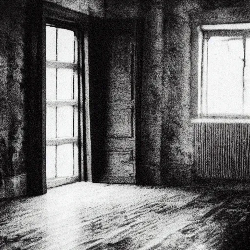 Prompt: vintage room by Andrei Tarkovsky, analogue photo quality, monochrome, blur, unfocus, cinematic, 35mm