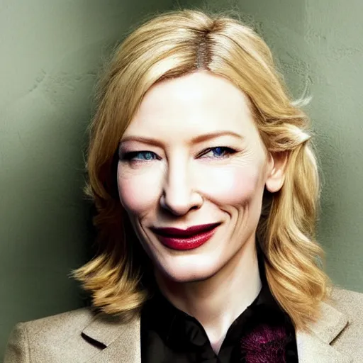 Prompt: hypperrealistic photograph of cate blanchett with horns- n9