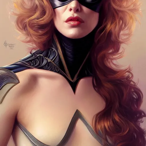 Prompt: Mila Jovovich with blonde hair as Bat Woman, western, D&D, fantasy, intricate, elegant, highly detailed, digital painting, artstation, concept art, matte, sharp focus, illustration, art by Artgerm and Greg Rutkowski and Alphonse Mucha