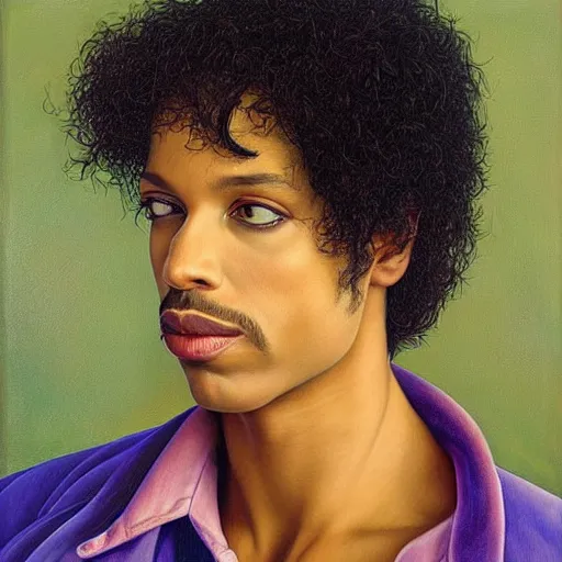 Prompt: Portrait of Prince by Francine van Hove