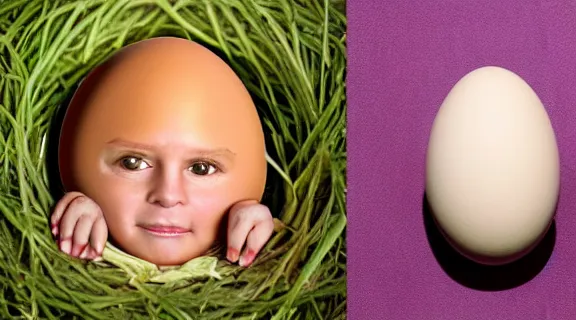 Image similar to Rudy Giuliani in an egg shell photographed by Anne Geddes