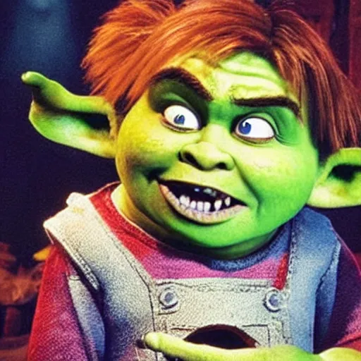 Image similar to “Shrek as Chucky”