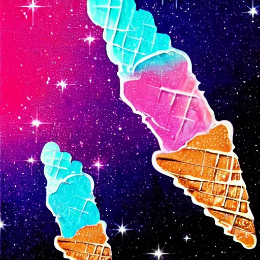 Image similar to a cosmic ice - cream cone, digital art