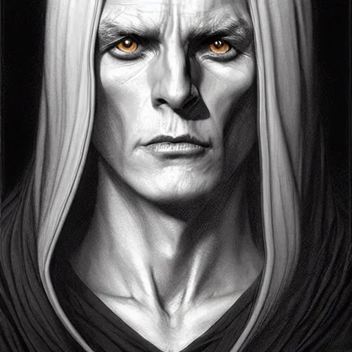 Prompt: portrait of a young raistlin majere, dark, piercing eyes, gentle expression, esoteric clothing, photorealistic, highly detailed, artstation, smooth, sharp focus, art by michael whelan, artgerm, greg rutkowski and alphonse mucha