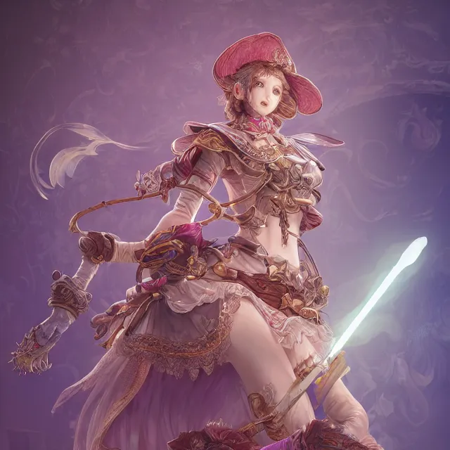 Image similar to studio portrait of neutral good colorful female cleric bard healer as absurdly beautiful, elegant, young skinny gravure idol, an ultrafine hyperdetailed illustration by kim jung gi, irakli nadar, intricate linework, sharp focus, bright colors, octopath traveler, final fantasy, unreal engine 5 highly rendered, global illumination, radiant light, detailed and intricate environment