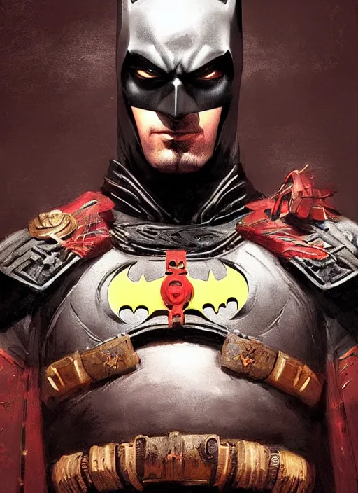 Image similar to digital _ painting _ of _ samurai batman _ by _ filipe _ pagliuso _ and _ justin _ gerard _ symmetric _ fantasy _ highly _ detailed _ realistic _ intricate _ port