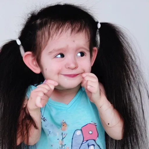 Image similar to cute little troll, with sticky up hair