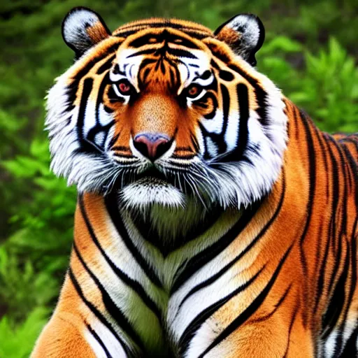 Image similar to portrait of a tiger bear hybrid
