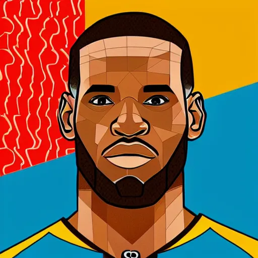 Prompt: Incredible geometric pop culture Illustrations of lebron james