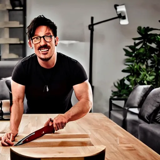 Prompt: Markiplier with a knife