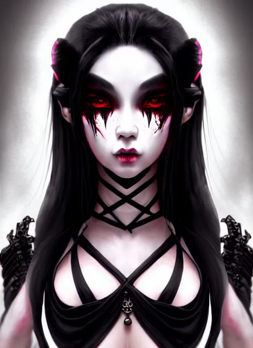 Image similar to soft lustrous ebony geisha seductive raver yakuza gothic cyborg, decay, underworld, dark fantasy, dark art, highly detailed, digital painting, octane render, artstation, concept art, smooth, sharp focus, illustration, art by artgerm, loish, wlop