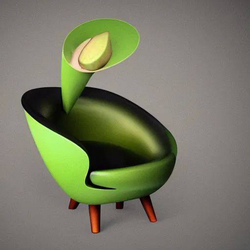 Image similar to an armchair in the shape of an avocado cinematic lightning 4k award winning artstation