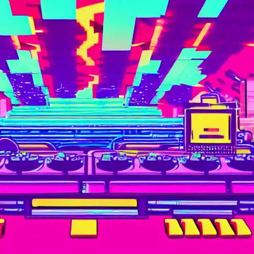 Image similar to new mario game synthwave style